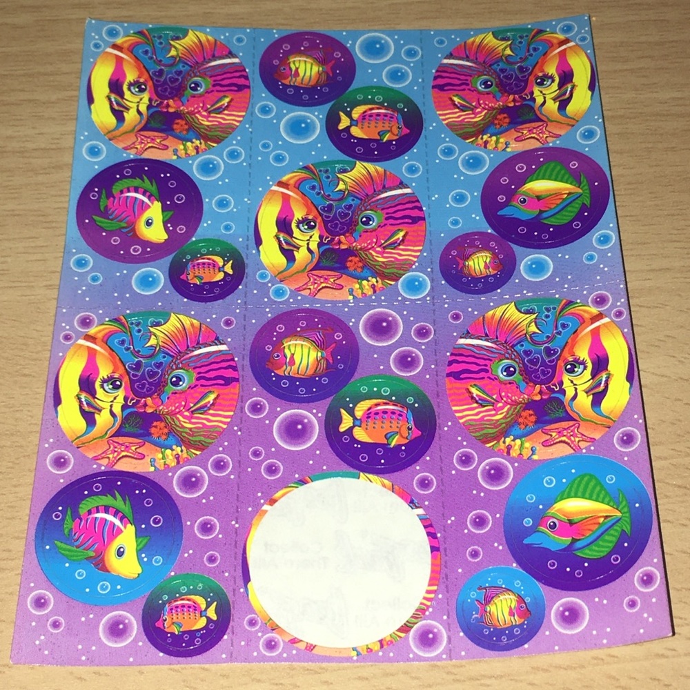 Neon Kissing Fish S212 Vintage Lisa Frank Stickers